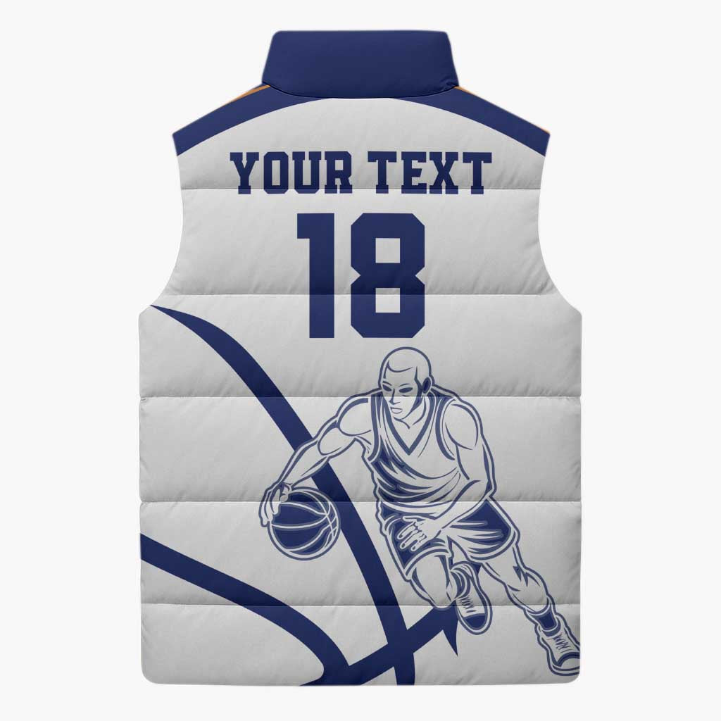 Cyprus Basketball Custom Sleeveless Puffer Jacket Go Champion - Wonder Print Shop