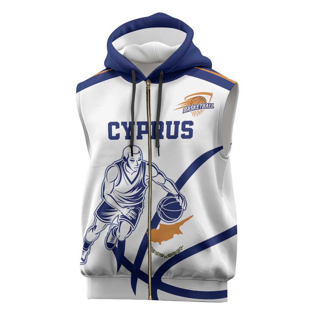 Cyprus Basketball Custom Sleeveless Zip Hoodie Go Champion - Wonder Print Shop