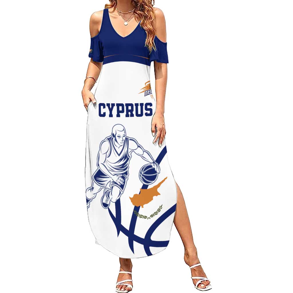 Cyprus Basketball Custom Summer Maxi Dress Go Champion - Wonder Print Shop