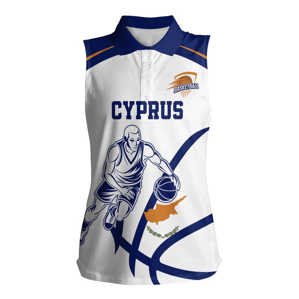 Cyprus Basketball Custom Women Sleeveless Polo Shirt Go Champion - Wonder Print Shop