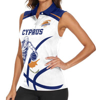 Cyprus Basketball Custom Women Sleeveless Polo Shirt Go Champion - Wonder Print Shop