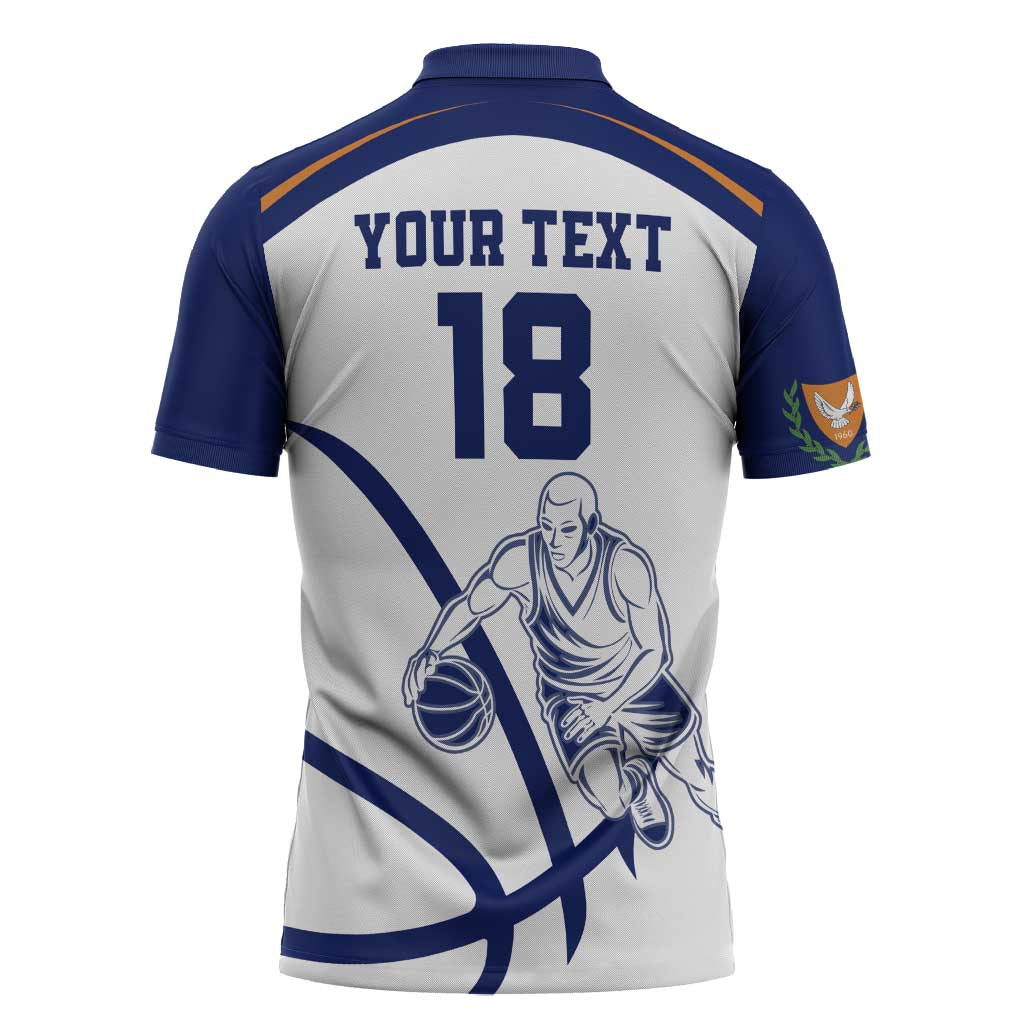 Cyprus Basketball Custom Zipper Polo Shirt Go Champion - Wonder Print Shop