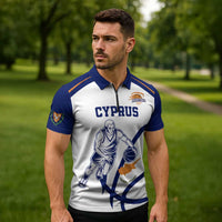 Cyprus Basketball Custom Zipper Polo Shirt Go Champion - Wonder Print Shop