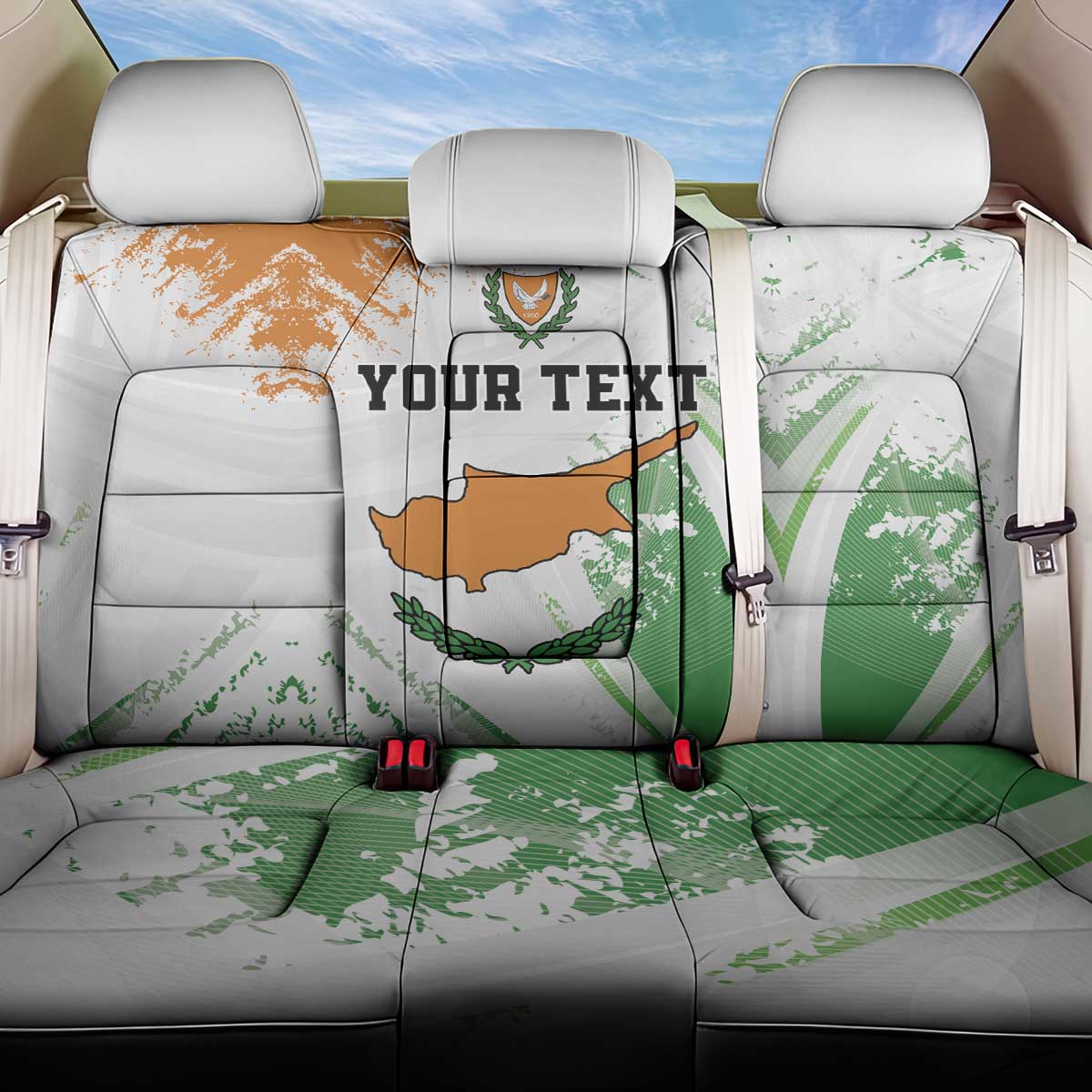 Custom Cyprus Back Car Seat Cover Sporty Style - Wonder Print Shop