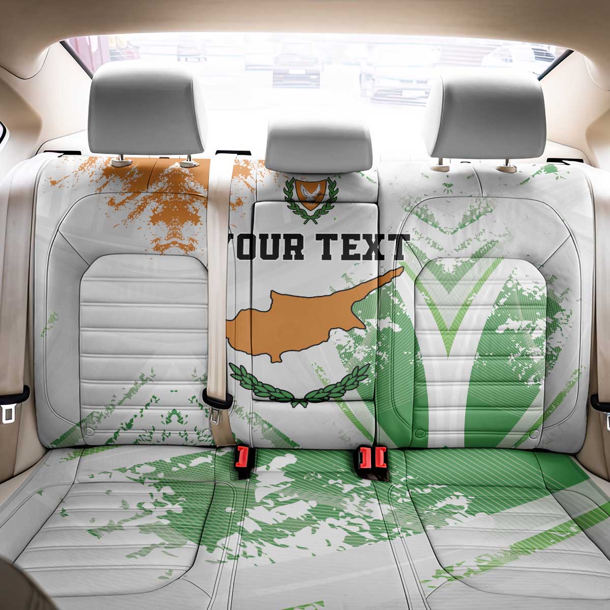 Custom Cyprus Back Car Seat Cover Sporty Style - Wonder Print Shop