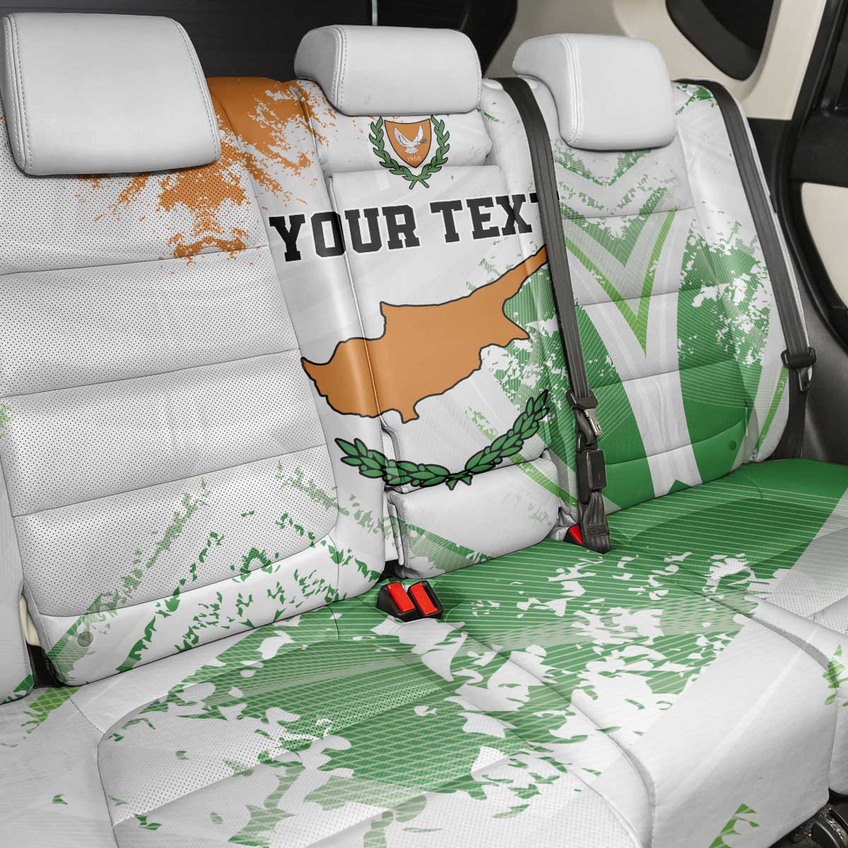 Custom Cyprus Back Car Seat Cover Sporty Style - Wonder Print Shop