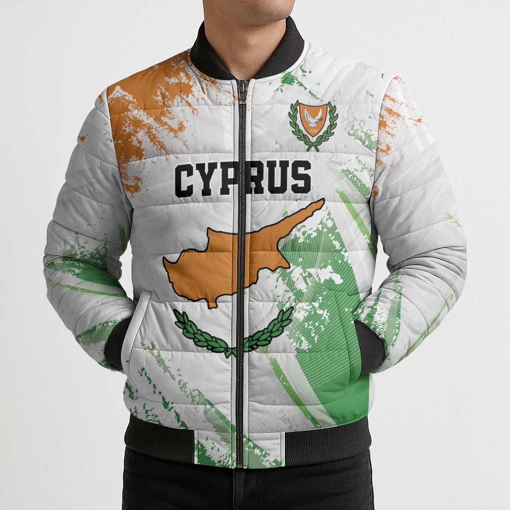 Custom Cyprus Bomber Puffer Jacket Sporty Style - Wonder Print Shop