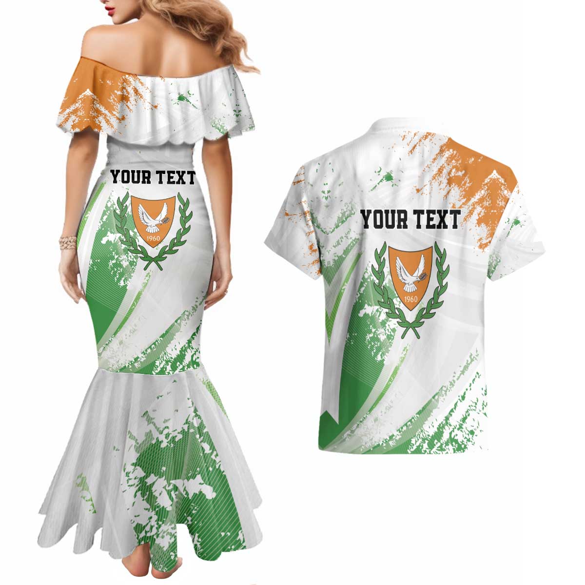 Custom Cyprus Couples Matching Mermaid Dress and Hawaiian Shirt Sporty Style - Wonder Print Shop