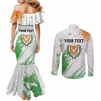 Custom Cyprus Couples Matching Mermaid Dress and Long Sleeve Button Shirt Sporty Style - Wonder Print Shop