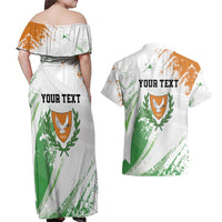 Custom Cyprus Couples Matching Off Shoulder Maxi Dress and Hawaiian Shirt Sporty Style - Wonder Print Shop