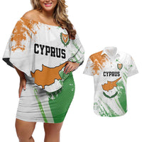 Custom Cyprus Couples Matching Off Shoulder Short Dress and Hawaiian Shirt Sporty Style - Wonder Print Shop