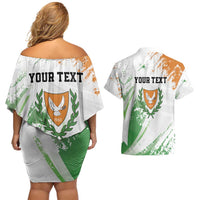 Custom Cyprus Couples Matching Off Shoulder Short Dress and Hawaiian Shirt Sporty Style - Wonder Print Shop