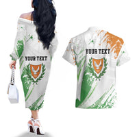 Custom Cyprus Couples Matching Off The Shoulder Long Sleeve Dress and Hawaiian Shirt Sporty Style - Wonder Print Shop