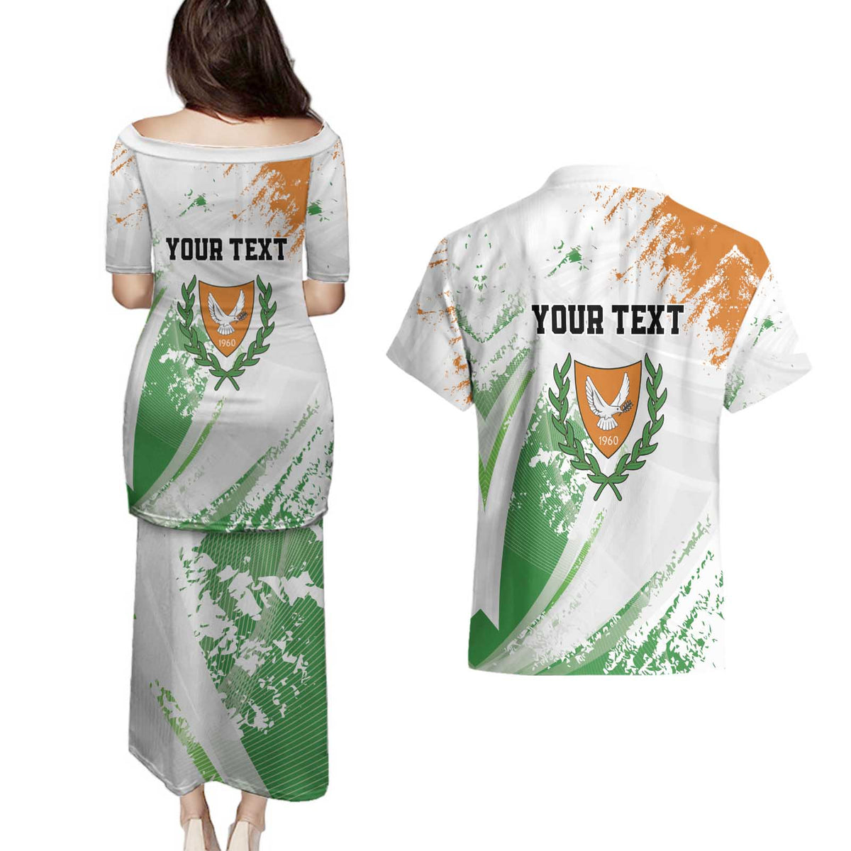 Custom Cyprus Couples Matching Puletasi and Hawaiian Shirt Sporty Style - Wonder Print Shop