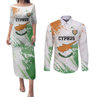 Custom Cyprus Couples Matching Puletasi and Long Sleeve Button Shirt Sporty Style - Wonder Print Shop