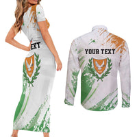 Custom Cyprus Couples Matching Short Sleeve Bodycon Dress and Long Sleeve Button Shirt Sporty Style - Wonder Print Shop