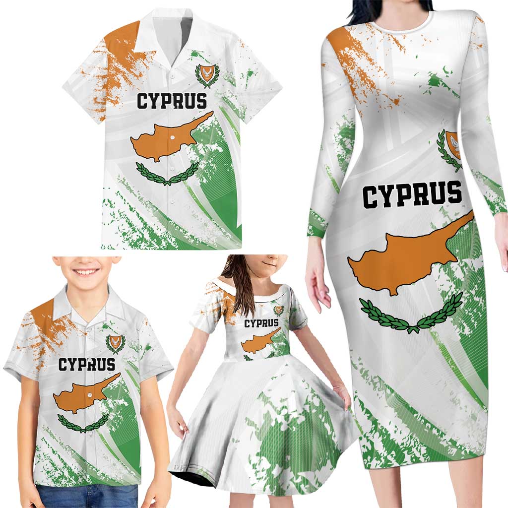 Custom Cyprus Family Matching Long Sleeve Bodycon Dress and Hawaiian Shirt Sporty Style - Wonder Print Shop