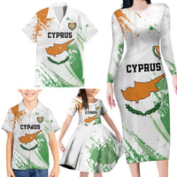 Custom Cyprus Family Matching Long Sleeve Bodycon Dress and Hawaiian Shirt Sporty Style - Wonder Print Shop