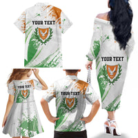 Custom Cyprus Family Matching Off The Shoulder Long Sleeve Dress and Hawaiian Shirt Sporty Style - Wonder Print Shop