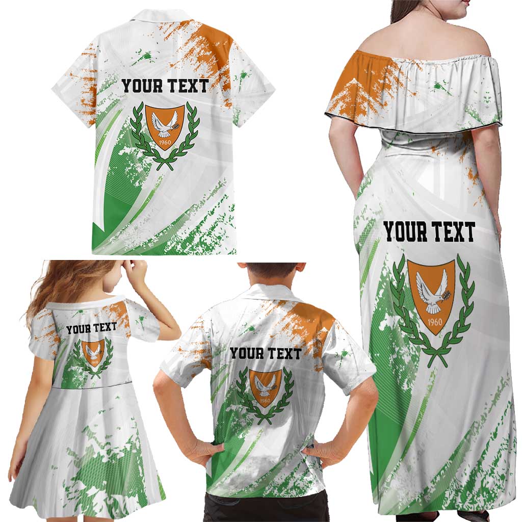 Custom Cyprus Family Matching Off Shoulder Maxi Dress and Hawaiian Shirt Sporty Style - Wonder Print Shop