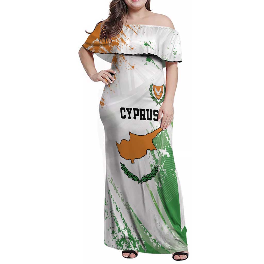 Custom Cyprus Family Matching Off Shoulder Maxi Dress and Hawaiian Shirt Sporty Style - Wonder Print Shop