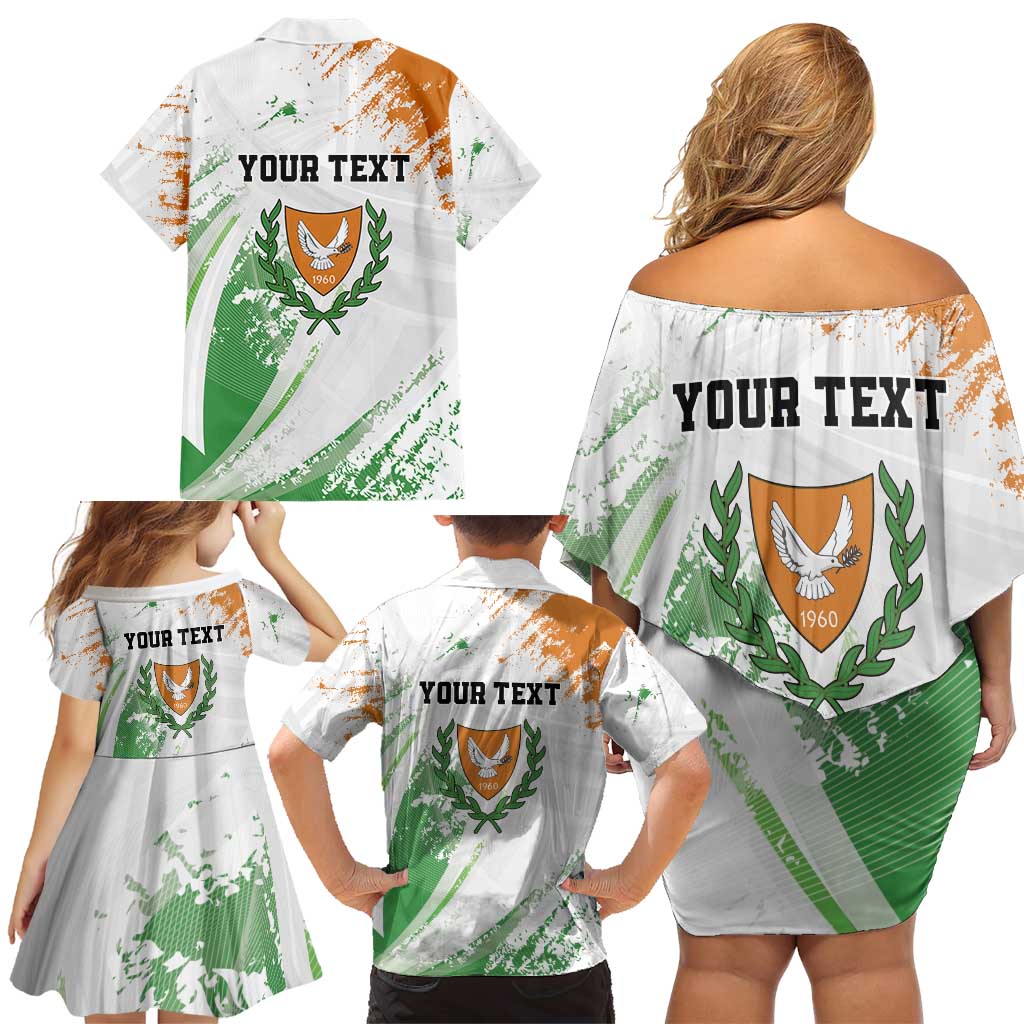 Custom Cyprus Family Matching Off Shoulder Short Dress and Hawaiian Shirt Sporty Style - Wonder Print Shop