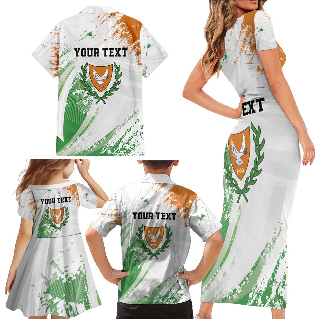 Custom Cyprus Family Matching Short Sleeve Bodycon Dress and Hawaiian Shirt Sporty Style - Wonder Print Shop