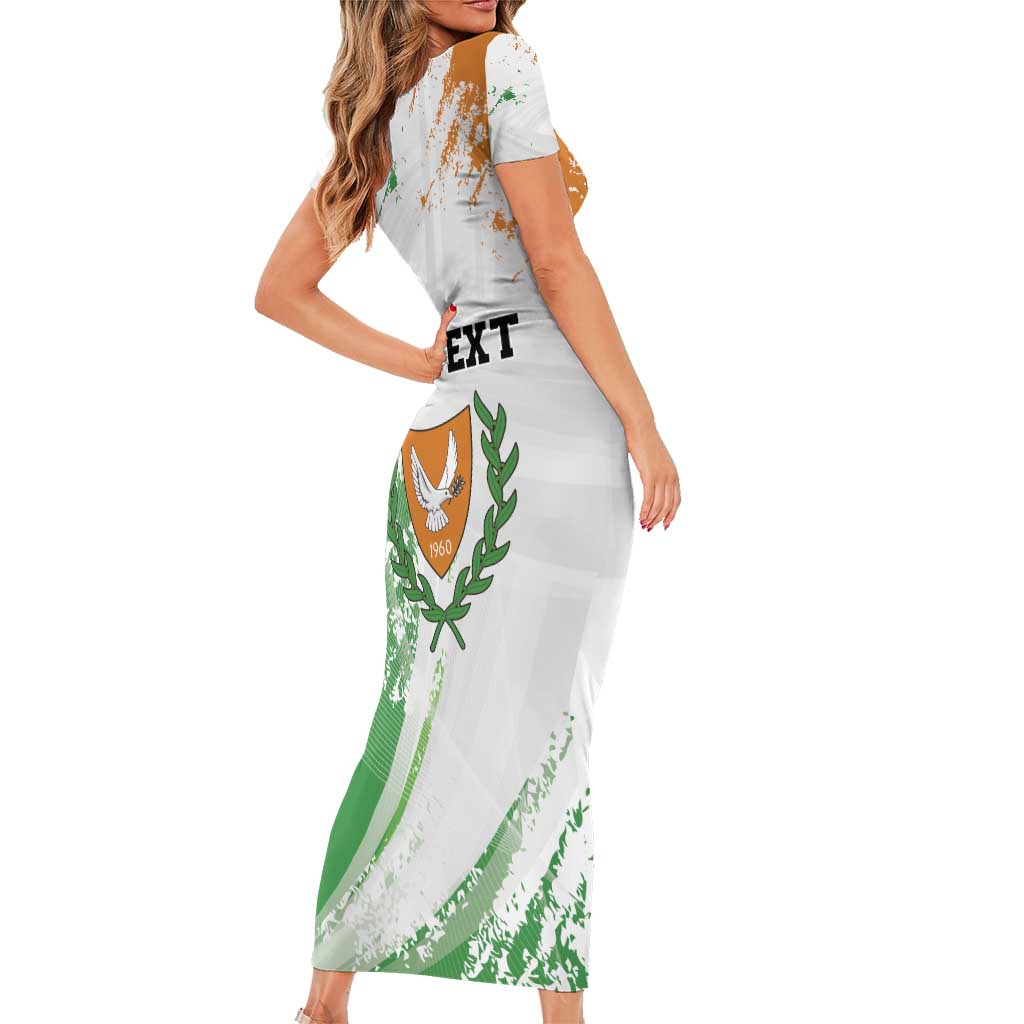 Custom Cyprus Family Matching Short Sleeve Bodycon Dress and Hawaiian Shirt Sporty Style - Wonder Print Shop