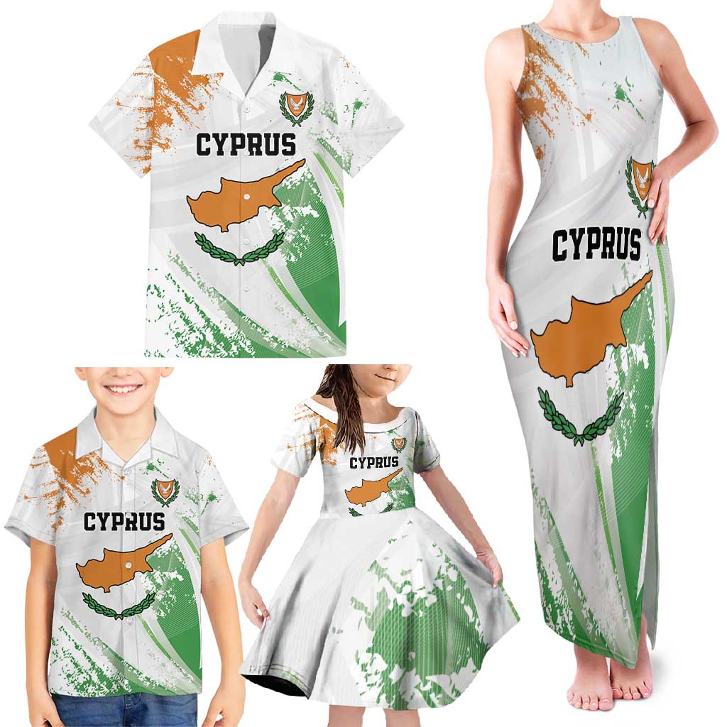 Custom Cyprus Family Matching Tank Maxi Dress and Hawaiian Shirt Sporty Style - Wonder Print Shop