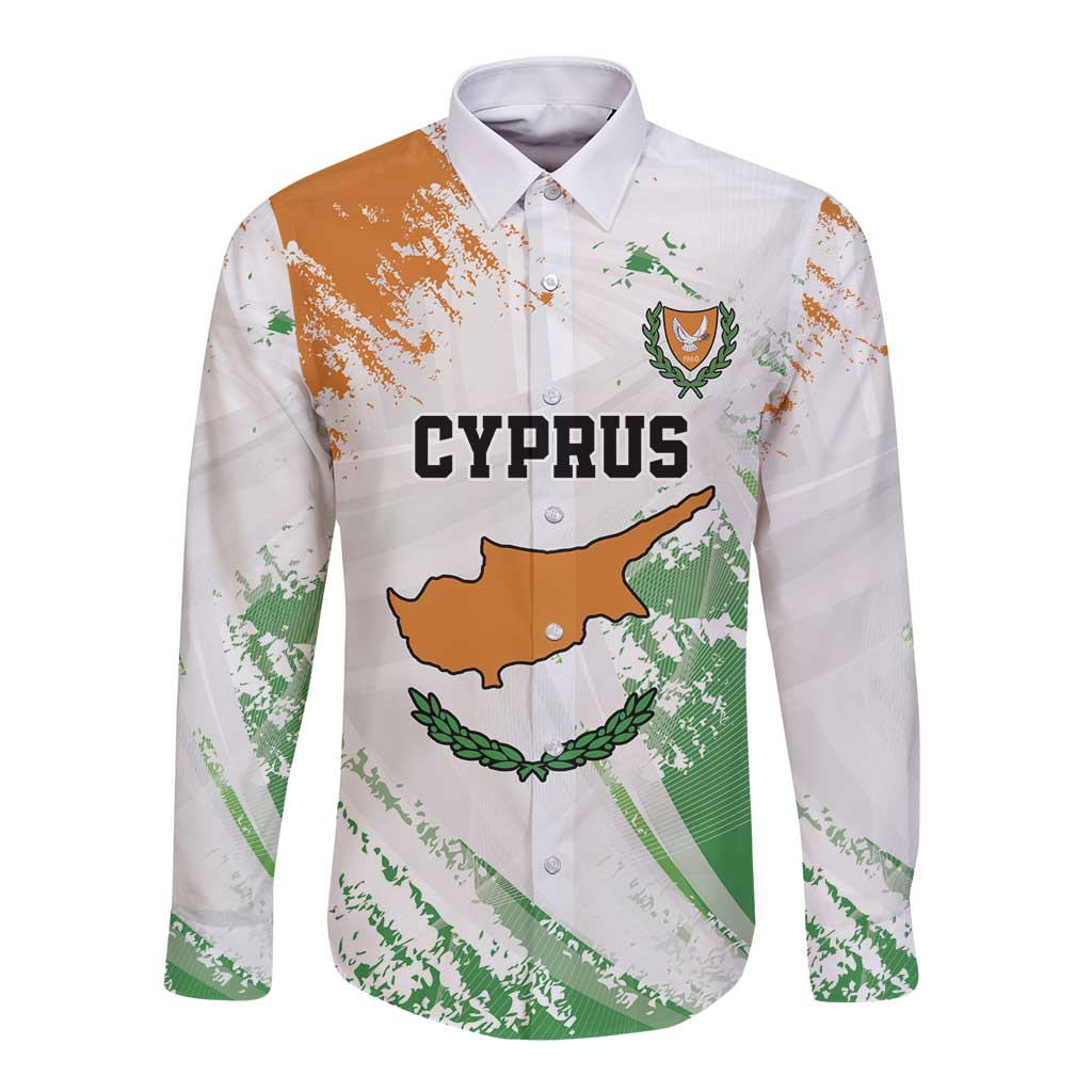 Custom Cyprus Long Sleeve Button Shirt Sporty Style - Wonder Print Shop