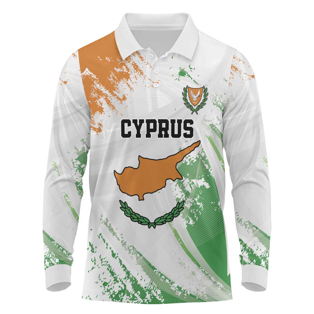 Custom Cyprus Long Sleeve Polo Shirt Sporty Style - Wonder Print Shop