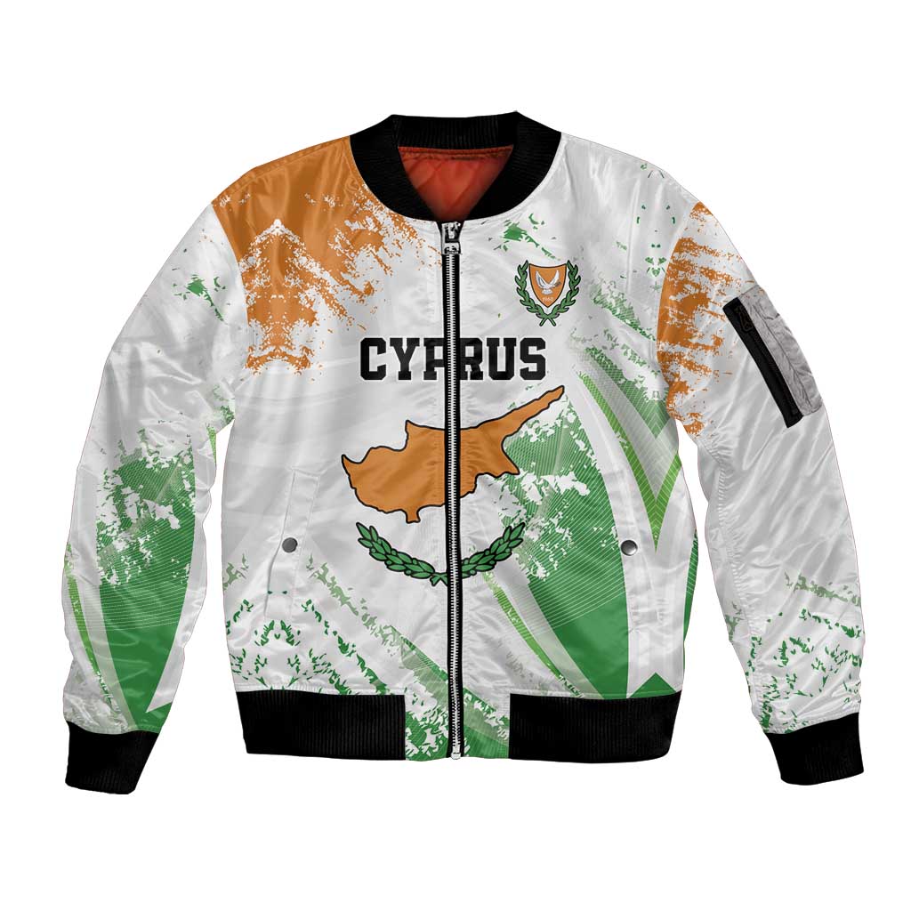 Custom Cyprus Sleeve Zip Bomber Jacket Sporty Style - Wonder Print Shop
