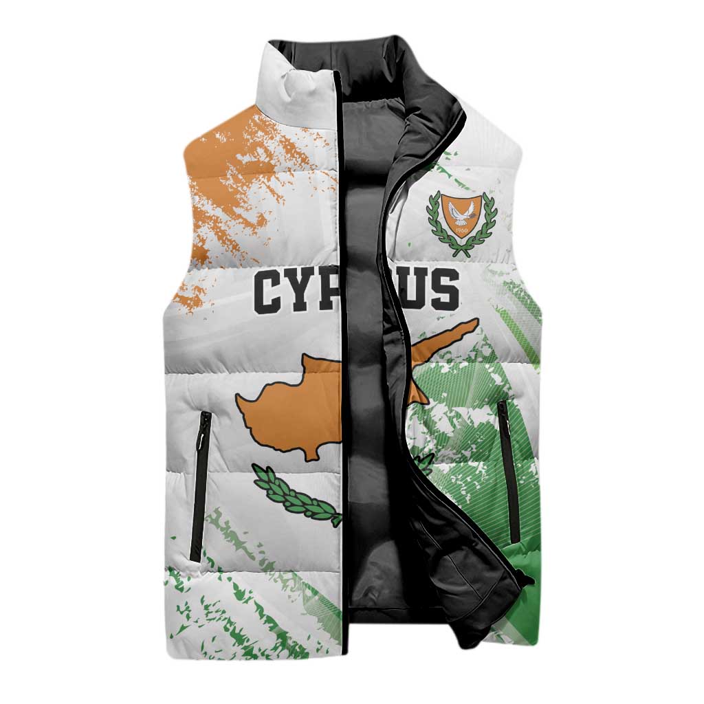 Custom Cyprus Sleeveless Puffer Jacket Sporty Style - Wonder Print Shop