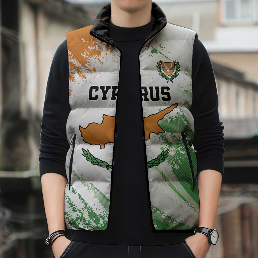 Custom Cyprus Sleeveless Puffer Jacket Sporty Style - Wonder Print Shop
