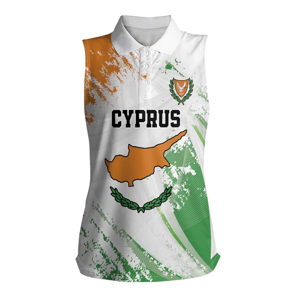 Custom Cyprus Women Sleeveless Polo Shirt Sporty Style - Wonder Print Shop