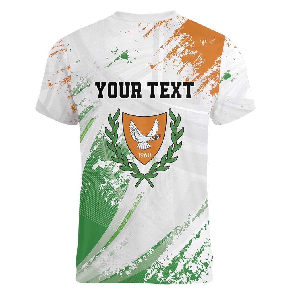 Custom Cyprus Women V-Neck T-Shirt Sporty Style - Wonder Print Shop