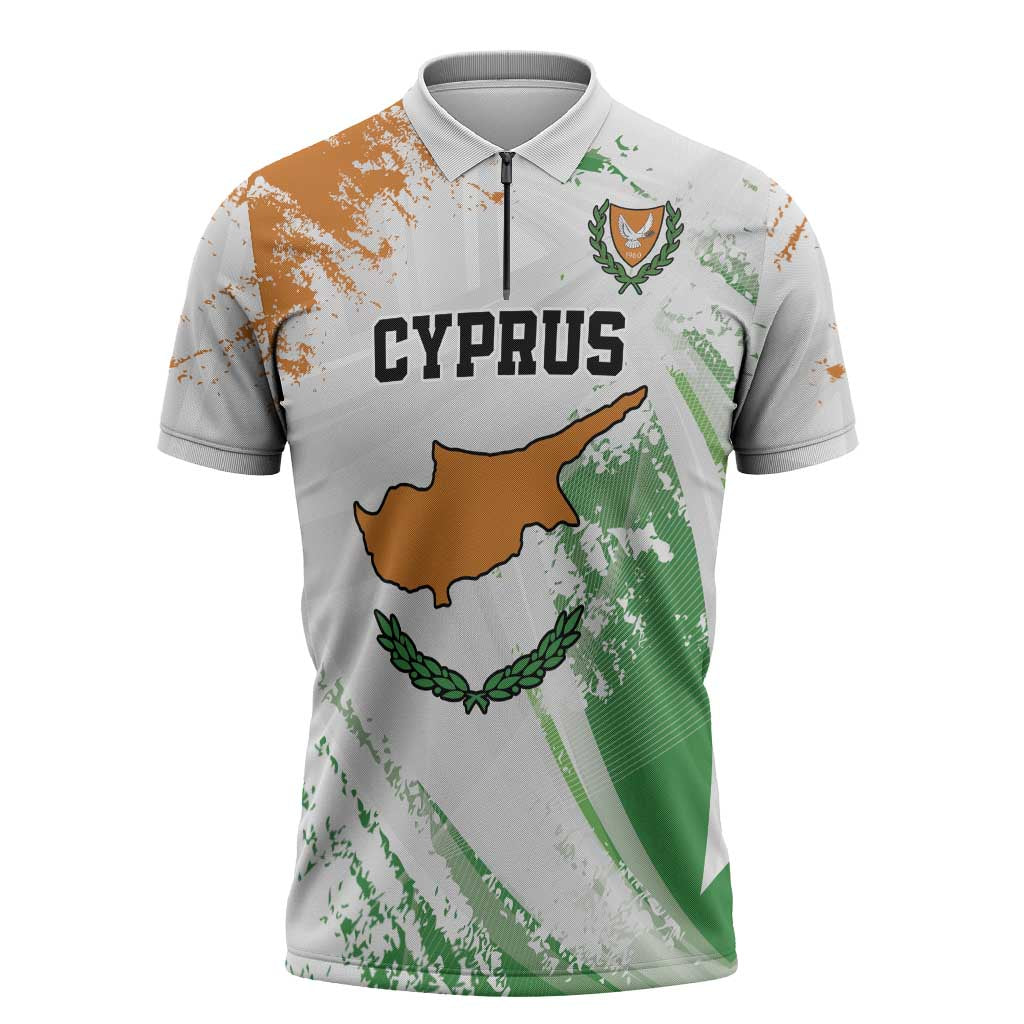 Custom Cyprus Zipper Polo Shirt Sporty Style - Wonder Print Shop