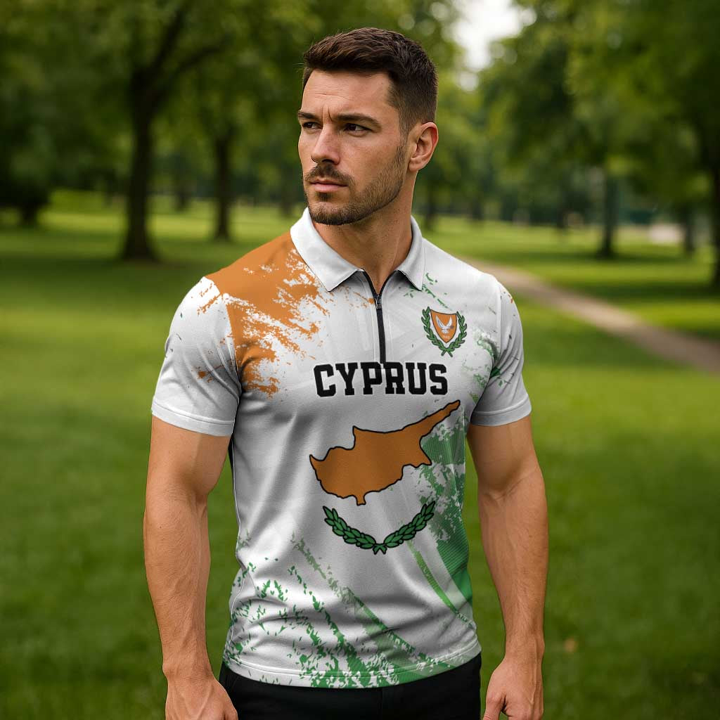 Custom Cyprus Zipper Polo Shirt Sporty Style - Wonder Print Shop