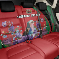 Personalized Kenya Lilac Breasted Roller Back Car Seat Cover With Violet Flowers - Wonder Print Shop