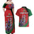 Personalized Kenya Lilac Breasted Roller Couples Matching Off Shoulder Maxi Dress and Hawaiian Shirt With Violet Flowers - Wonder Print Shop