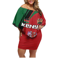 Personalized Kenya Lilac Breasted Roller Family Matching Off Shoulder Short Dress and Hawaiian Shirt With Violet Flowers - Wonder Print Shop