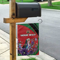 Personalized Kenya Lilac Breasted Roller Garden Flag With Violet Flowers - Wonder Print Shop