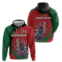 Personalized Kenya Lilac Breasted Roller Hoodie With Violet Flowers - Wonder Print Shop