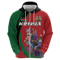 Personalized Kenya Lilac Breasted Roller Hoodie With Violet Flowers - Wonder Print Shop