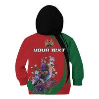 Personalized Kenya Lilac Breasted Roller Kid Hoodie With Violet Flowers - Wonder Print Shop
