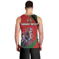 Personalized Kenya Lilac Breasted Roller Men Tank Top With Violet Flowers - Wonder Print Shop