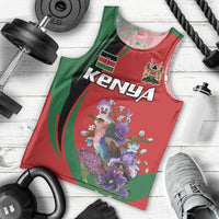 Personalized Kenya Lilac Breasted Roller Men Tank Top With Violet Flowers - Wonder Print Shop