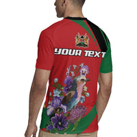 Personalized Kenya Lilac Breasted Roller Rugby Jersey With Violet Flowers - Wonder Print Shop