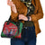Personalized Kenya Lilac Breasted Roller Shoulder Handbag With Violet Flowers