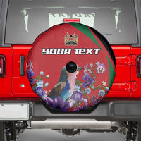 Personalized Kenya Lilac Breasted Roller Spare Tire Cover With Violet Flowers - Wonder Print Shop